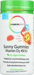 RAINBOW LIGHT: Vitamin D3 400iu Sunny Gummies Tangy Orange (60)