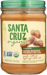SANTA CRUZ ORGANIC: Dark Roasted Crunchy Peanut Butter (16 oz)