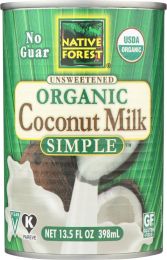 NATIVE FOREST: Simple Unsweetened Organic Coconut Milk (13.5 oz)