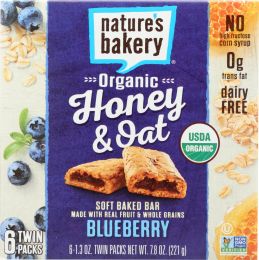 NATURES BAKERY: Organic Honey & Oat Bar Blueberry (7.8 oz)