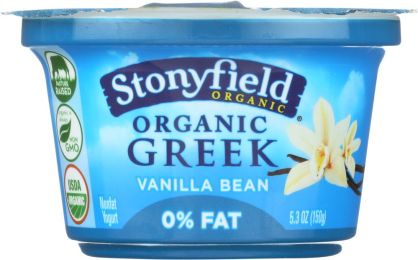 STONYFIELD: 0% Fat Greek Vanilla Bean (5.30 oz)