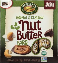 NATURES PATH: Nut Butter Coconut & Cashew Bars 5 Pieces (6.2 oz)