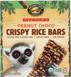 ENVIROKIDZ ORGANIC: Crispy Rice Bar Peanut Choco Drizzle 6 Bars (6 oz)