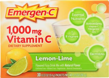 EMERGEN-C: Vitamin C Fizzy Drink Mix Lemon Lime 30 packets (9.8 oz)