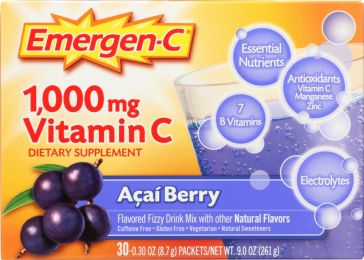 EMERGEN-C: 1000 mg Vitamin C Acai Berry 30 Packets (8.9 oz)