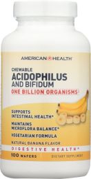 AMERICAN HEALTH: Probiotics Acidophilus and Bifidus Chewable Banana Flavor (100 Wafers)