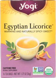 YOGI TEA: Organic Egyptian Licorice Caffeine Free (16 Tea Bags)