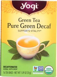YOGI TEAS: Organic Green Tea Pure Green Decaf (16 Tea Bags)