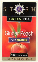 STASH TEA: Green Tea Ginger Peach with Matcha 18 Tea Bags (1.2 oz)