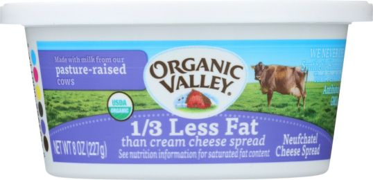 ORGANIC VALLEY: Neufchatel Cheese Spread Tub (8 oz)