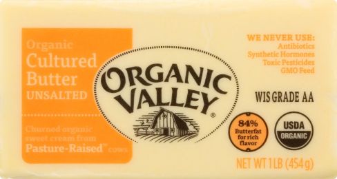 ORGANIC VALLEY: Cultured Unsalted Butter (1 lb)