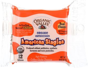 ORGANIC VALLEY: American Singles High Moisture Colby Style Cheese (8 oz)