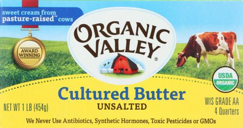 ORGANIC VALLEY: Butter Organic Cultured Unsalted (16 oz)
