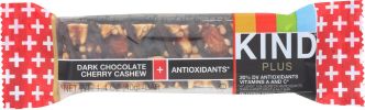 KIND: Plus Dark Chocolate Cherry Cashew + Antioxidants Bar (1.4 Oz)