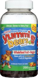 YUMMI BEARS: Wholefood Fruit + Veggies (200 Gummies)