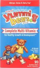 YUMMI BEARS: Complete Multi-Vitamin Natural Fruit Flavors Gummy Bears (90)