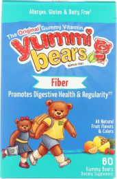 YUMMI BEARS: Fiber Natural Fruit Flavors Gummy Bears (60)