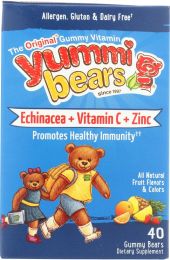 YUMMI BEARS: Echinacea + Vitamin C + Zinc (40 Gummy Bears)