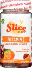 SLICE OF LIFE: Vitamin C Adult Gummy Vitamins Orange Flavor Gummies (60)