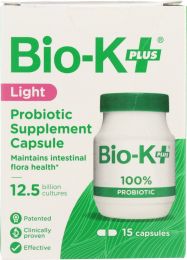 BIO K: Probiotic Supplement Capsule Light 12.5 Billion Cultures (15 cp)