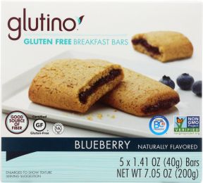 GLUTINO: Gluten Free Oven Baked Blueberry Bars (7.05 oz)