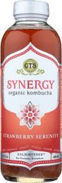 GT ENLIGHTENED KOMBUCHA: Synergy Strawberry Drink (16 oz)