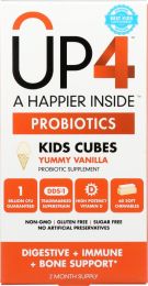 UP4: Probiotics with DDS -1 Kids Cubes Yummy Vanilla Chewables (60 Chewables)