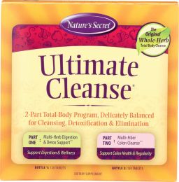 NATURE'S SECRET: Ultimate Cleanse 2 Part Program 2 Bottles 120 Tablets Each (1 Kit)
