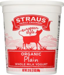 STRAUS: Organic Plain Whole Milk Yogurt (32 oz)