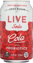LIVE SODA: Zero Calorie Soda Cola with Probiotics (6-12oz, 72 oz)