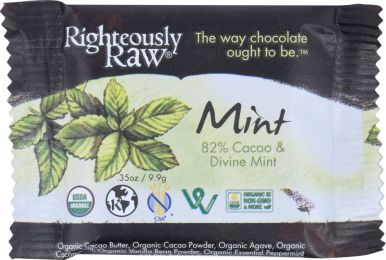 RIGHTEOUSLY RAW: 82% Cacao & Divine Mint Bite (0.35 oz)