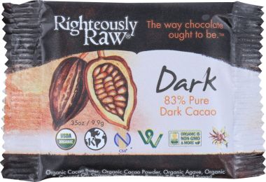 RIGHTEOUSLY RAW: 83% Cacao Pure Dark Bite (0.35 oz)