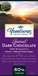 HONDURAS CHOCOLATE COMPANY: 80% Cacao Extra Dark Chocolate Bar (2.7 oz)