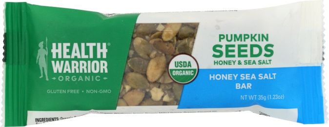 HEALTH WARRIOR: Organic Honey Sea Salt Pumpkin Seed Bar (1.23 oz)