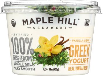 MAPLE HILL CREAMERY: Vanilla Bean Greek Yogurt (16 oz)