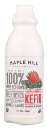 MAPLE HILL CREAMERY: Strawberry Whole Milk Kefir (32 oz)