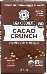 TAZA CHOCOLATE: Cacao Crunch Amaze Dark Chocolate Bar (2.5 oz)