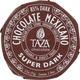TAZA CHOCOLATE: 85% Super Dark Chocolate Disc (2.7 oz)