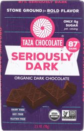TAZA CHOCOLATE: 87% Seriously Dark Chocolate Bar (2.5 oz)