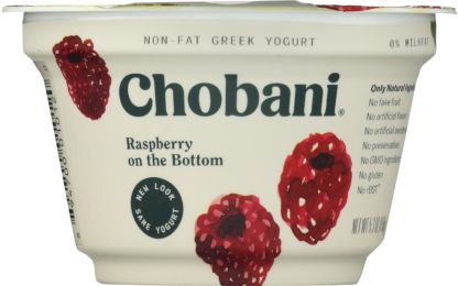 CHOBANI: Non-Fat Greek Yogurt Raspberry on the Bottom (5.3 oz)