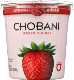 CHOBANI: Non-Fat Greek Yogurt Strawberry Blended (32 oz)