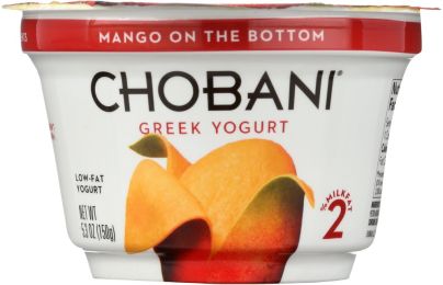 CHOBANI: Low-Fat Greek Yogurt Mango on the Bottom (5.3 oz)