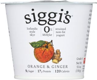 SIGGI'S: Strained NonÃ¢â‚¬â€˜Fat Icelandic Style Skyr Orange and Ginger Yogurt (5.3 oz)