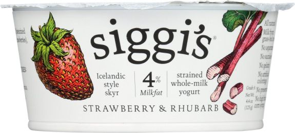 SIGGI'S: 4% Whole Milk Strained Yogurt Strawberry Rhubarb (4.4 oz)