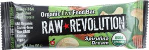 RAW REVOLUTION: Organic Live Food Bar Spirulina Dream (1.8 oz)
