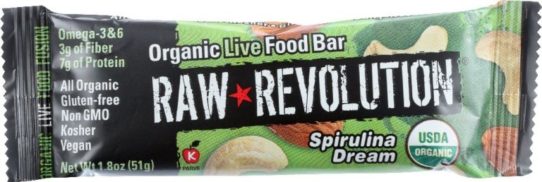 RAW REVOLUTION: Organic Live Food Bar Spirulina Dream (1.8 oz)
