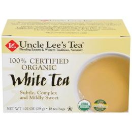 UNCLE LEE'S: Tea 100% Certified Organic White Tea (18 Tea Bags)