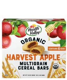 HEALTH VALLEY: Organic Multigrain Cereal Bars Harvest Apple (7.9 oz)