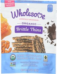 WHOLESOME: Organic Dark Chocolate Almond Sea Salt Brittle Thins (3.5 oz)
