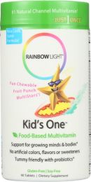 RAINBOW LIGHT: Kid's One Multistars Food-Based Multivitamin Fruit Punch Chewable (90 tablets)